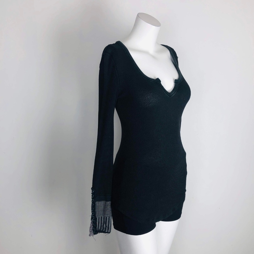 We The Free Kyoto Cuff Thermal Black Top Shirt Tee - Picture 6 of 8